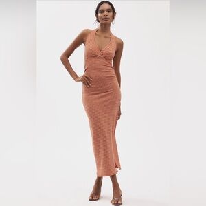 Anthropologie High Tide Halter Slim Midi Dress, size XL